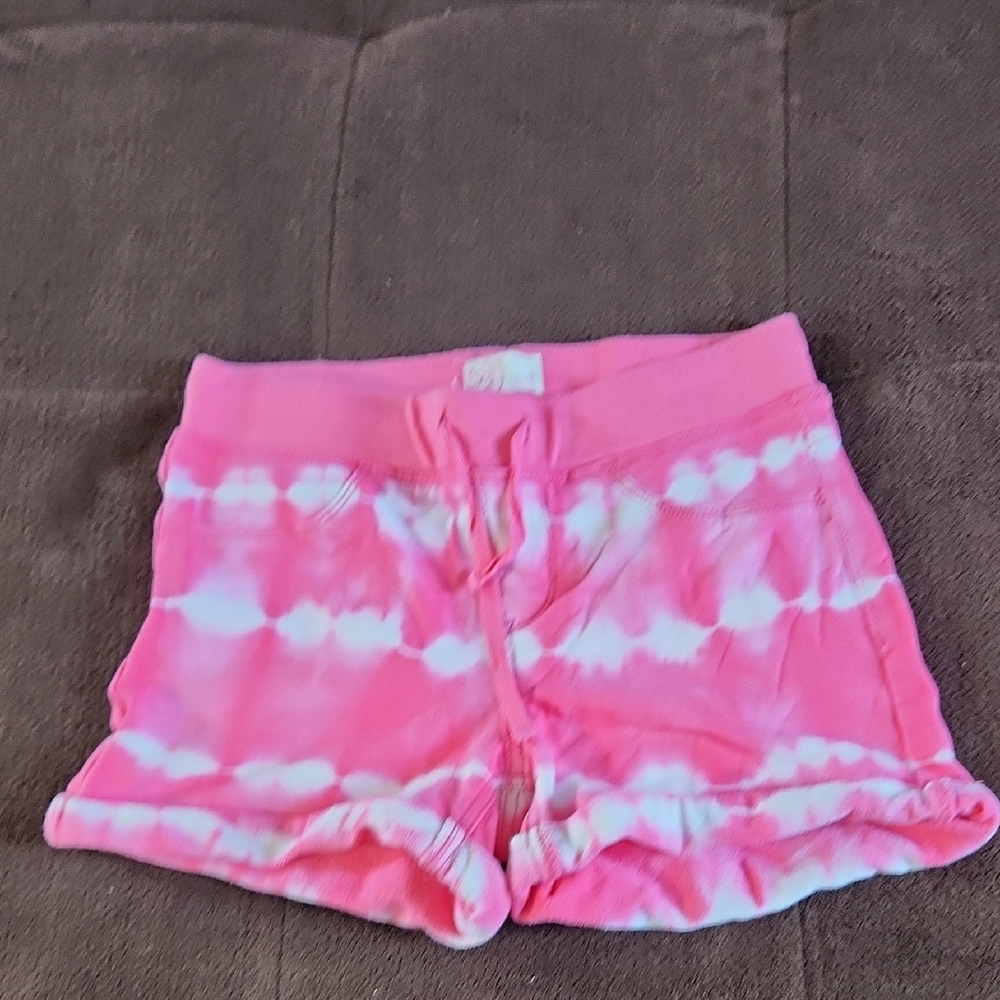 SO Pink and White Tie-Dye Athletic Shorts